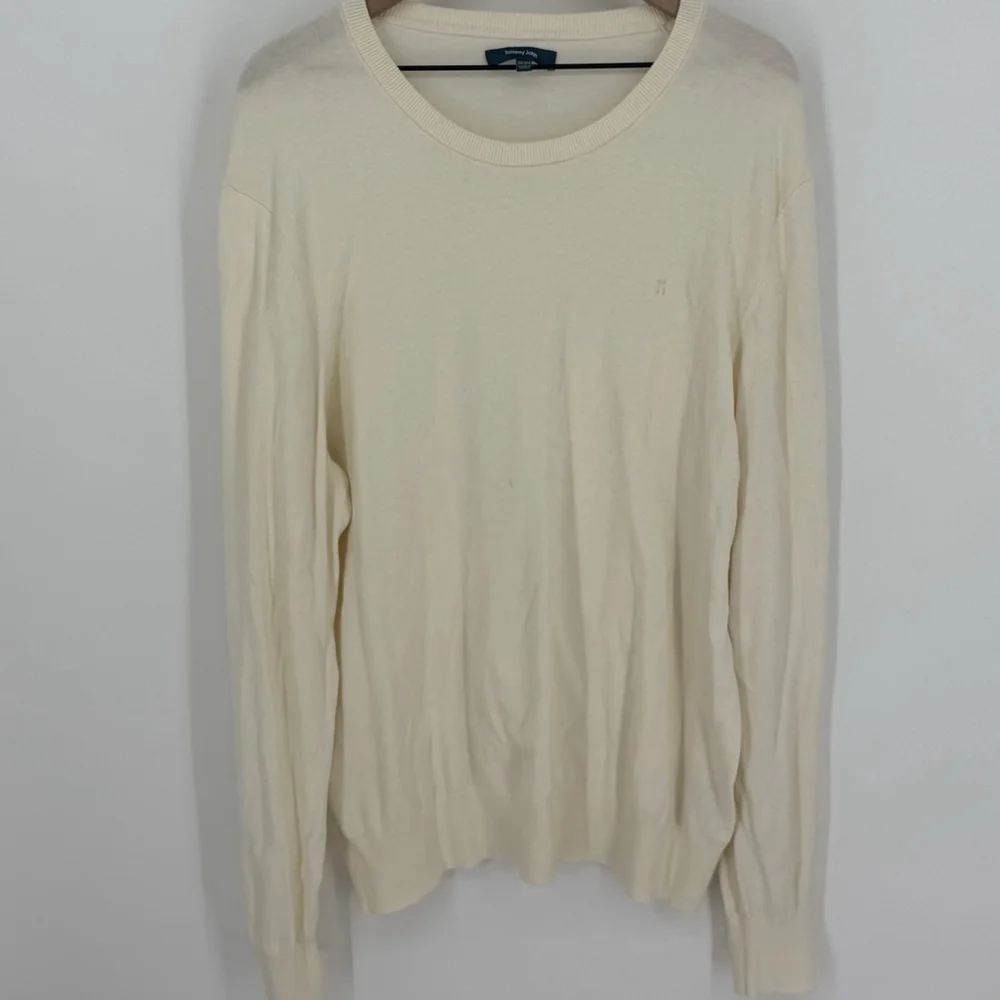 Tommy John Second Skin Cream Crew Neck Sweater Men’s Size 2XL